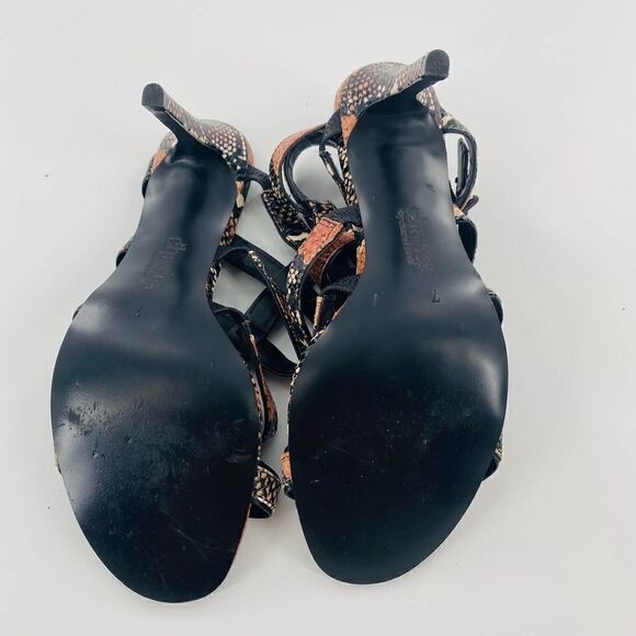 Charles by Charles David Sand Leather Snake Print Gladiator Size 7 - Picture 11 of 12